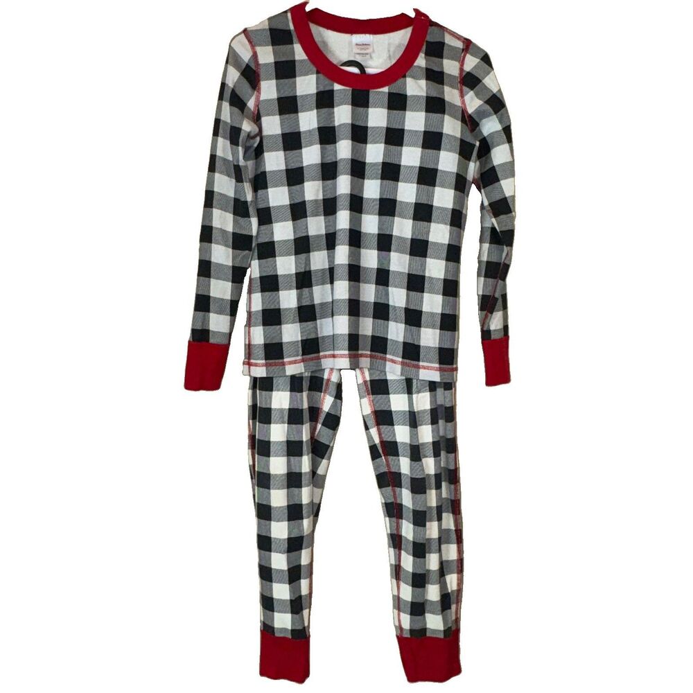 Hanna Andersson Adult 100% Organic Cotton Pajamas Set Plaid Size L
